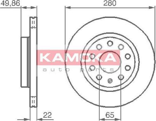 KAMOKA 1032446 тормозной диск на SKODA OCTAVIA Combi (1Z5)