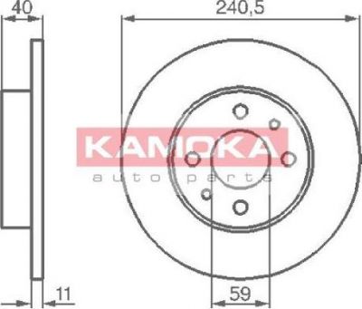 KAMOKA 103280 тормозной диск на FIAT TIPO (160)