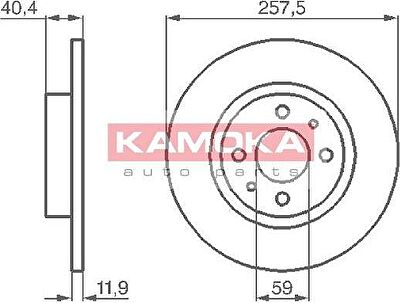 KAMOKA 103282 тормозной диск на FIAT BRAVA (182)