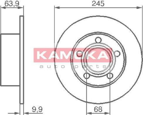 KAMOKA 103642 тормозной диск на SKODA SUPERB (3U4)