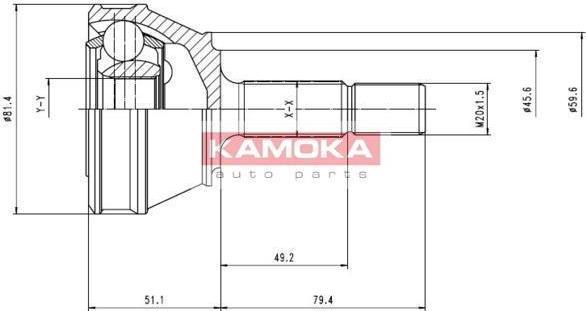 KAMOKA 6158 шарнирный комплект, приводной вал на VW POLO купе (86C, 80)