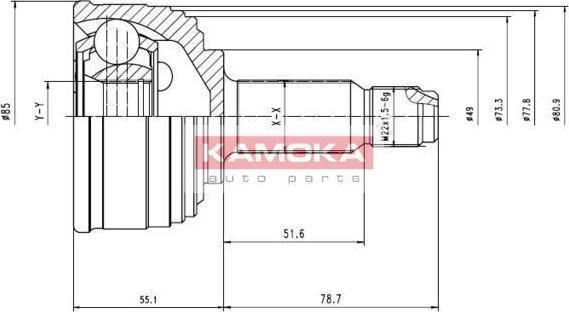 KAMOKA 6422 Шарнирный комплект, приводной вал