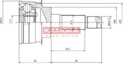 KAMOKA 6476 Шарнирный комплект, приводной вал