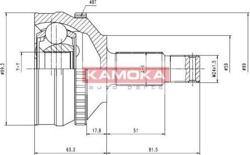 KAMOKA 6576 Шарнирный комплект, приводной вал