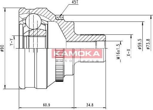 KAMOKA 6584 Шарнирный комплект, приводной вал