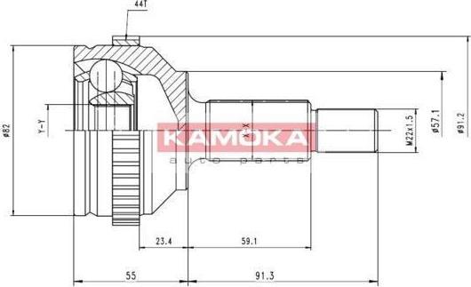 KAMOKA 6714 Шарнирный комплект, приводной вал