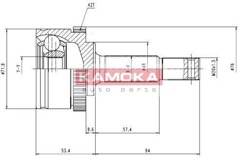 KAMOKA 6783 Шарнирный комплект, приводной вал