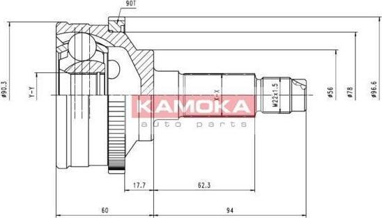 KAMOKA 6828 Шарнирный комплект, приводной вал
