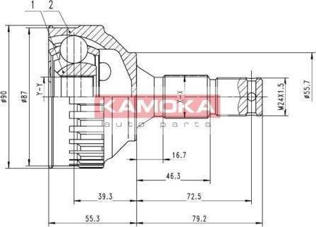 KAMOKA 6924 шарнирный комплект, приводной вал на PEUGEOT 306 (7B, N3, N5)