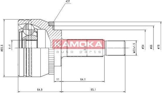 KAMOKA 7056 Шарнирный комплект, приводной вал