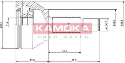 KAMOKA 7092 Шарнирный комплект, приводной вал