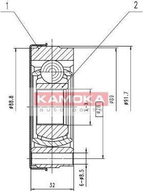 KAMOKA 8010 Шарнирный комплект, приводной вал