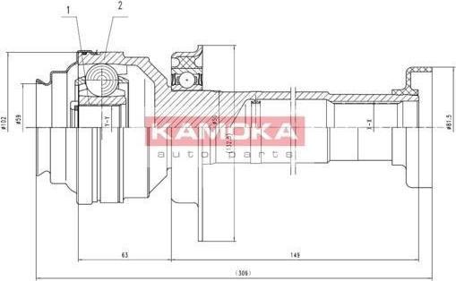 KAMOKA 8711 Шарнирный комплект, приводной вал