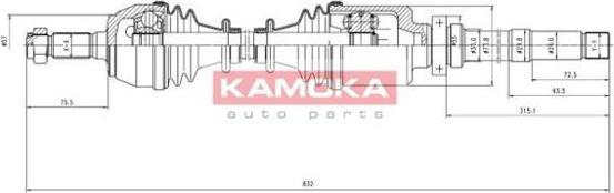 KAMOKA CT1138953 приводной вал на PEUGEOT 205 II (20A/C)