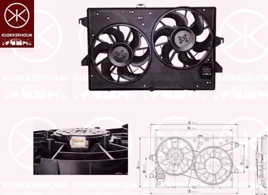 KLOKKERHOLM 25542602 вентилятор, охлаждение двигателя на FORD MONDEO III (B5Y)