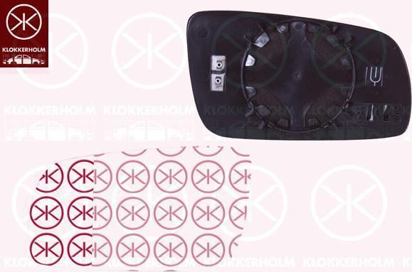 KLOKKERHOLM 75141064 зеркальное стекло, наружное зеркало на SKODA FABIA Combi (6Y5)