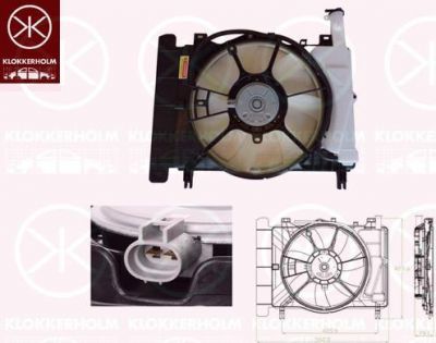 KLOKKERHOLM 81092604 вентилятор, охлаждение двигателя на TOYOTA YARIS (SCP1_, NLP1_, NCP1_)
