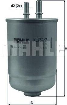 Knecht/Mahle KL 752/2D топливный фильтр на RENAULT MEGANE III Grandtour (KZ0/1)