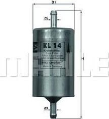 KNECHT/MAHLE Фильтр топливный OPEL VecA/B/AstF/OmA VW Polo Caddy (6N0201511A, KL14)
