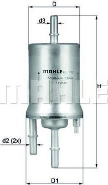 KNECHT/MAHLE Фильтр топливный AD VW (1K0201051B, KL572) KNECHT/MAHLE Фильтр топливный AD VW (1K0201051B, KL572)