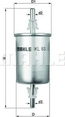 KNECHT/MAHLE Фильтр топливный OPEL Chevrolet VW без контакта (25121074, KL83)
