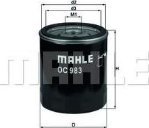 KNECHT/MAHLE Фильтр масляный CITROEN FIAT (1109K9, OC983)