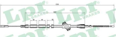 LPR C0043B трос, стояночная тормозная система на AUDI 80 (89, 89Q, 8A, B3)