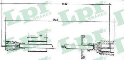LPR C0053SP тросик спидометра на RENAULT TRAFIC фургон (TXX)