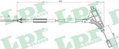 LPR C0641B трос, стояночная тормозная система на PEUGEOT 406 (8B)