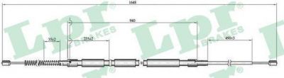 LPR C0811B трос, стояночная тормозная система на SKODA OCTAVIA Combi (1U5)