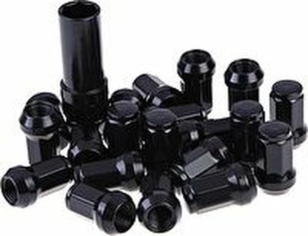 LS S008930 Гайка колесная M12×1.5, 35 мм, комплект 20 шт., конус/закрытая, ключ 19 мм, черный