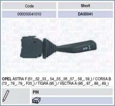 Magneti Marelli 000050041010 выключатель на колонке рулевого управления на OPEL CORSA B (73_, 78_, 79_)