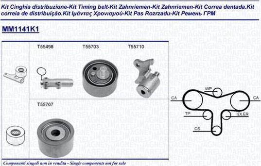 Magneti Marelli 341311411101 комплект ремня грм на VW PASSAT Variant (3B6)