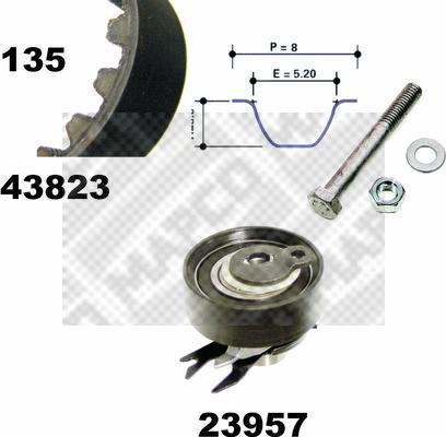 MAPCO 23823 комплект ремня грм на VW LUPO (6X1, 6E1)