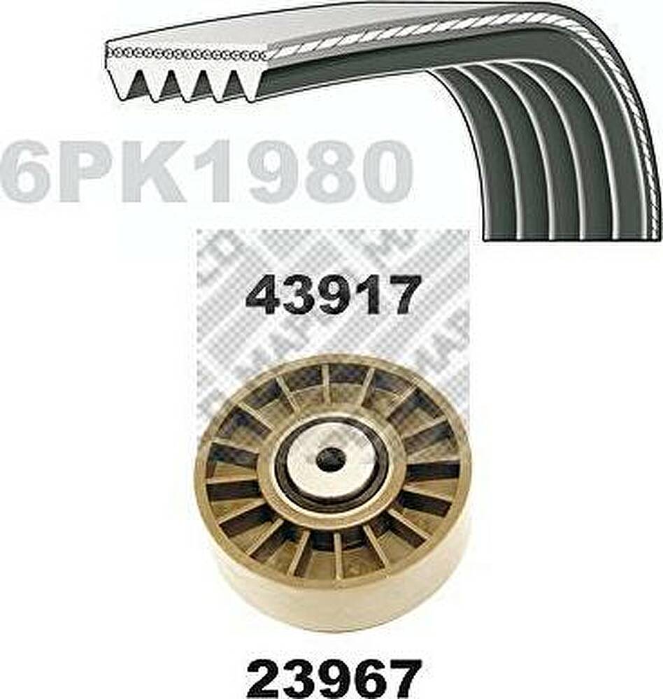 MAPCO 23917 поликлиновой ременный комплект на MERCEDES-BENZ T1 c бортовой платформой/ходовая часть (601)