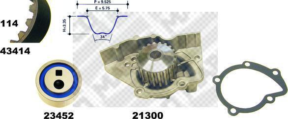 MAPCO 41414 водяной насос + комплект зубчатого ремня на PEUGEOT 309 II (3C, 3A)
