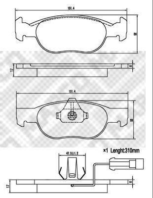 MAPCO 6404 комплект тормозных колодок, дисковый тормоз на FIAT BRAVA (182)