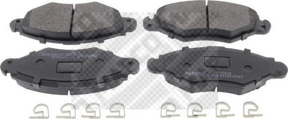 MAPCO 6516 Колодки тормозные дисковые Fr Citroen Xsara, Peuge 206 (4252.12)