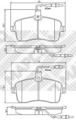 MAPCO 6757 комплект тормозных колодок, дисковый тормоз на PEUGEOT 407 SW (6E_)