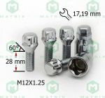 Матрикс 372110H2 К-кт болтов секр. M12x1.25x28 Хром конус с выступом 5 луч, 2 кл. Матрикс 372110H2 К-кт болтов секр. M12x1.25x28 Хром конус с выступом 5 луч, 2 кл.
