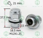 Матрикс 723844 Гайка Cr M12x1.25 Хром высота 37,5 мм прессшайба Nissan infiniti, диаметр носика 18.5 мм, плоска ключ 21 Матрикс 723844 Гайка Cr M12x1.25 Хром высота 37,5 мм прессшайба Nissan infiniti, диаметр носика 18.5 мм, плоска ключ 21