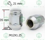 Матрикс 901444 Cr Гайка M12x1.25 35 мм Конус, закрытая кл 21мм Матрикс 901444 Cr Гайка M12x1.25 35 мм Конус, закрытая кл 21мм