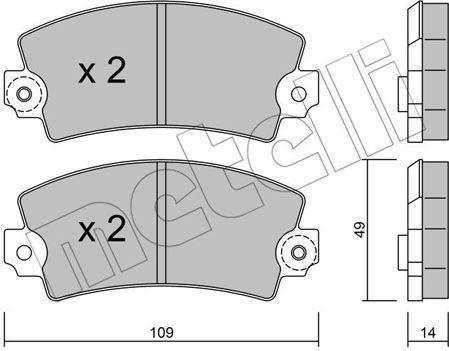 METELLI 22-0005-1 комплект тормозных колодок, дисковый тормоз на RENAULT 4 (112_)
