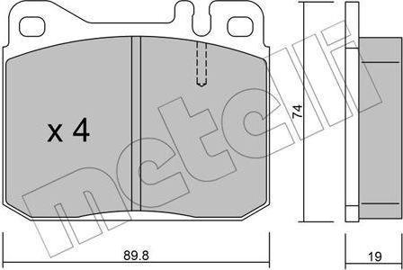 METELLI 22-0011-2 комплект тормозных колодок, дисковый тормоз на VW LT 28-35 I автобус (281-363)