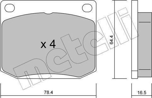 METELLI 22-0018-0 комплект тормозных колодок, дисковый тормоз на SAAB 90
