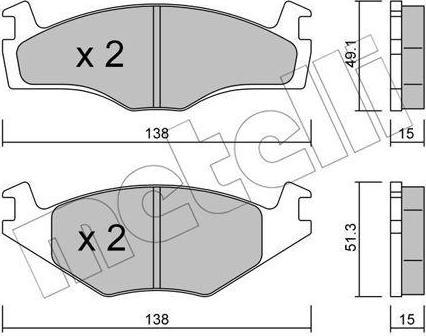 METELLI 22-0045-0 комплект тормозных колодок, дисковый тормоз на VW SCIROCCO (53B)