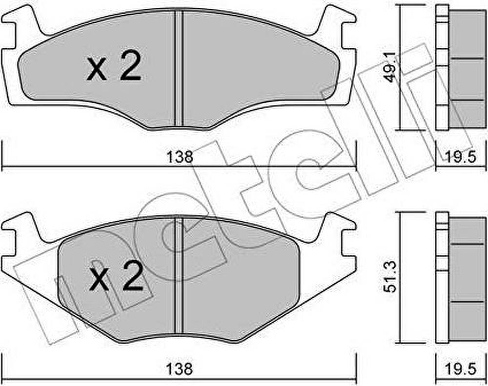 METELLI 22-0045-1 комплект тормозных колодок, дисковый тормоз на VW PASSAT Variant (3A5, 35I)