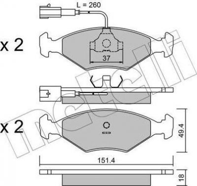 METELLI 22-0057-1 комплект тормозных колодок, дисковый тормоз на FIAT TEMPRA (159)