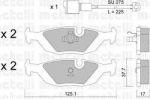 METELLI 22-0070-1K комплект тормозных колодок, дисковый тормоз на 3 (E30)