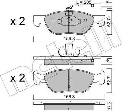 METELLI 22-0082-1 комплект тормозных колодок, дисковый тормоз на ALFA ROMEO 146 (930)